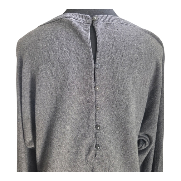 GAP Gray Dolman Sleeve 5% Rabbit Fur Sweater Dress Size L - Picture 5 of 7